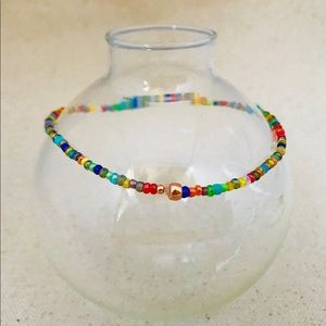 Anklet Stretch Beaded, Multi Mixed Color.